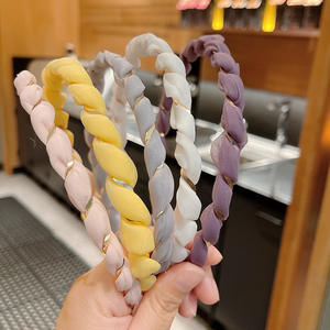 Bandeau d'été pour femmes élégant cerceau à cheveux torsadé fin tout-match faisceau de cheveux de sortie français <span class=keywords><strong>Simple</strong></span> fée carte de cheveux maille chapeaux - Product Image 3