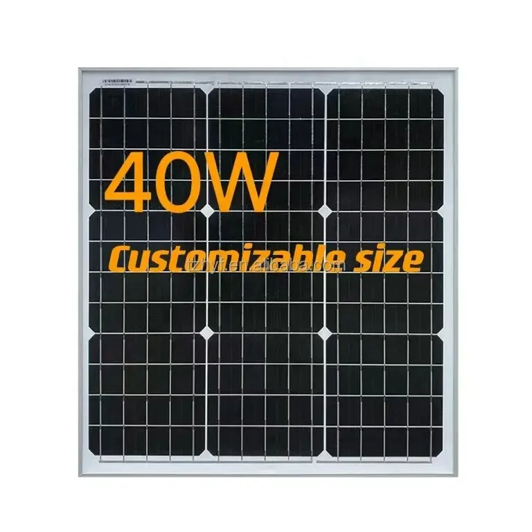 لوحة شمسية صغيرة الحجم بقدرة 5 وات - 100 وات 6 فولت 12 فولت 18 فولت 20 وات 30 وات 40 وات 50 وات 150 وات 50 وات لوحة شمسية مخصصة للاستعمالات الخارجية بالمنزل