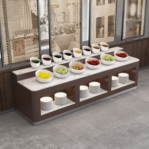Exhibidor de Buffet para Desayuno, Vitrina para Pastelería, Diseño Moderno, Construcción de Madera Resistente para Hotel, Restaurante, Comercial - Product Image 2