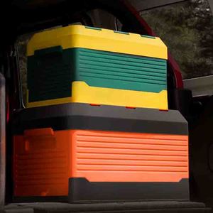 Boîte de rangement pliable 20-35L, organisateur de coffre de voiture, conteneur rectangulaire multi-usages pour jouets et articles ménagers en plastique - Product Image 4