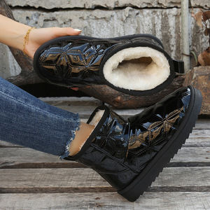 Botas De nieve De media pantorrilla para mujer, impermeables, De terciopelo De invierno, suaves, más algodón, nuevas Botas antideslizantes con punta redonda para invierno - Product Image 2