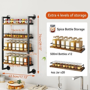 Portaspezie a parete salvaspazio facile da installare Organizer moderno appendiabiti - Product Image 3