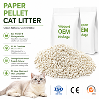 Litière pour chat en papier de haute qualité, 100% granulés de papier recyclé, ultra absorbante, neutralisant les odeurs, faible teneur en poussière, légère, écologique