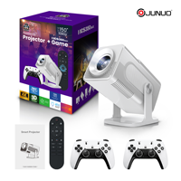 Projecteur de jeu JUNUO HCS350 MAX 4K, 450 lumens, 150 pouces, deux manettes, Android 11, BT5.0, projecteur de jeu vidéo intelligent