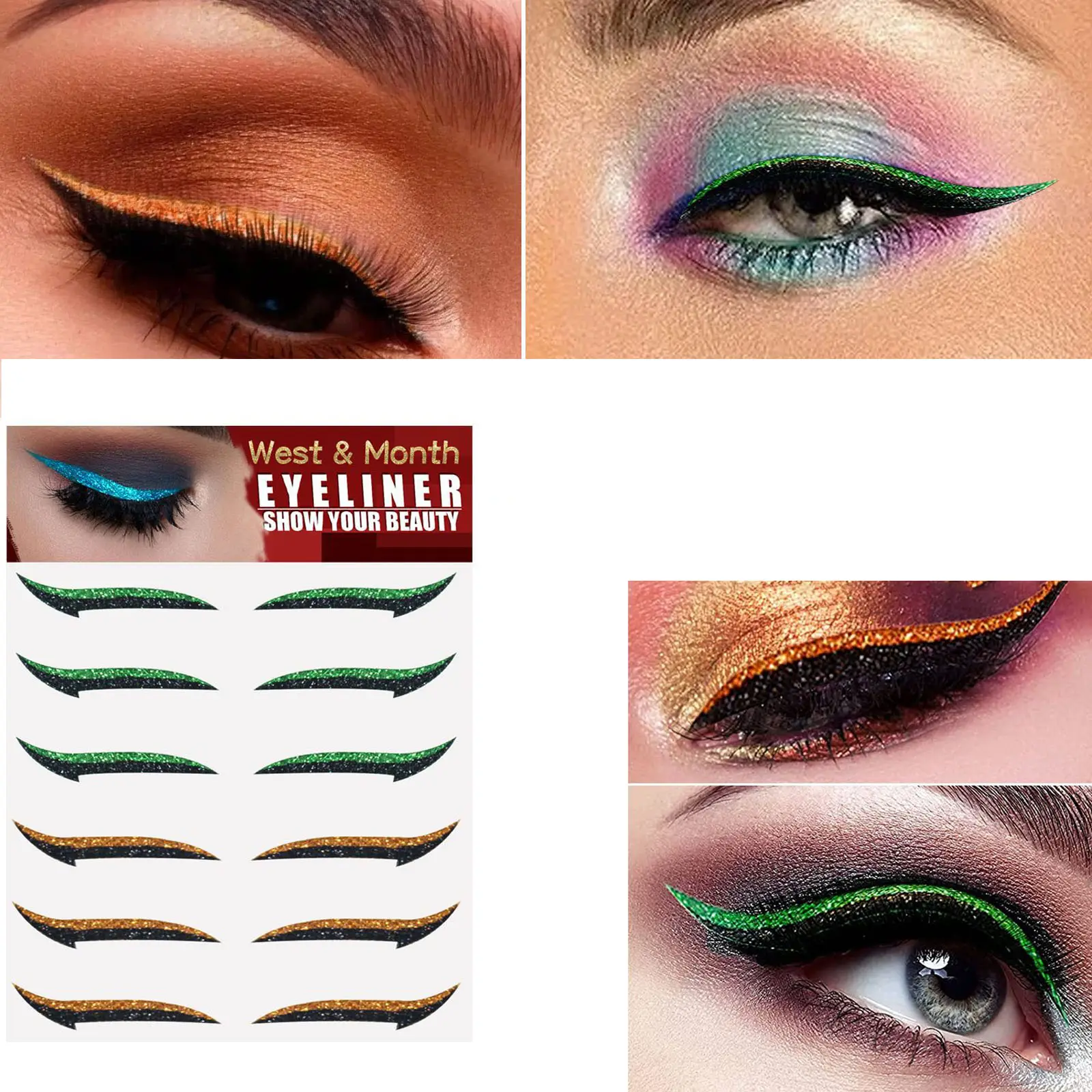 Ombre à paupières, maquillage des yeux, patch Double paupière, scène fête boîte de nuit, auto-adhésif, eyeliner Euro-américain