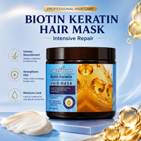 Set Perawatan Rambut Profesional Biotin Keratin 4 in 1: Shampoo, Kondisioner, Masker Rambut, dan Minyak Esensial