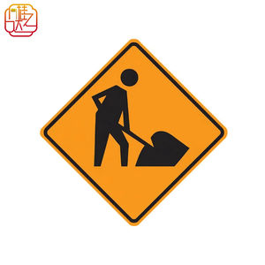 Panneau de signalisation réfléchissant avec fond jaune en forme de losange Image de cadre noir Panneau d'avertissement réfléchissant jaune en aluminium - Product Image 1