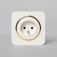 Interrupteurs et prises électriques muraux de style européen YAKI Arabie Saoudite Russie UE, panneau PC couleur or gris blanc