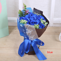 Magnifique bouquet de roses artificielles, boîte cadeau, fleurs de savon pour mariage