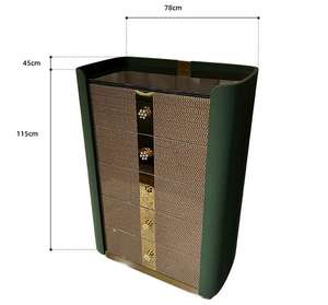 Bonne qualité design de luxe salon armoire de rangement tiroir en <span class=keywords><strong>bois</strong></span> couverture en cuir 5 commodes pour salon chambre - Product Image 4