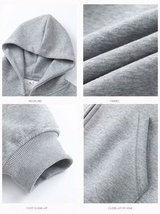 Sweat à capuche zippé 100 % coton, molleton épais, coupe oversize, personnalisable avec logo, pour hommes - Product Image 4