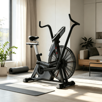 Bicicleta de aire comercial para gimnasio, bicicleta estática con resistencia ajustable para entrenamiento cardiovascular, bicicleta de aire para fitness, club o uso doméstico.