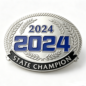 Hebilla de Cinturón Personalizada de Campeón Estatal, de Aleación de Zinc Plateada con Esmalte Suave, Conmemorativa del Campeonato Nacional y de Graduación - Product Image 4