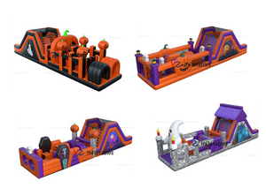 Parque de Juegos Inflable Comercial con Temática de Halloween, Circuito de Obstáculos de Aventura con Castillo Inflable - Product Image 4