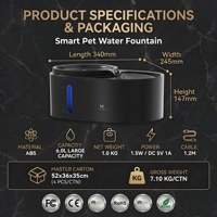 Fuente de Agua Inteligente para Perros y Gatos de 6L, con Doble Bebedero, Modos de Fuente/Cascada, Indicador de Cambio de Filtro, para Comercio Electrónico en la UE y EE. UU.