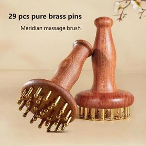<span class=keywords><strong>Meilleur</strong></span> matériel de désintoxication 29 pièces brosse en laiton manche en bois <span class=keywords><strong>appareil</strong></span> de Massage de Drainage lymphatique du corps entier - Product Image 6