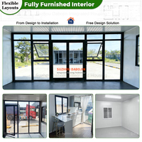 Maison conteneur préfabriquée à parois vitrées, maison modulaire de luxe pour complexe hôtelier à vue panoramique, type Granny Pod