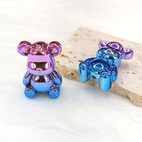 Dégradé violet à bleu perles en vrac breloques bijoux à bricoler soi-même faisant arc-en-ciel mignon acrylique ours perles pour Bracelet
