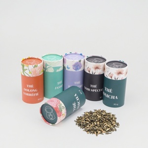 Recipiente para Almacenar Café y Té de Grado Alimenticio, Caja de Tubo de Papel Repujado con Tapa Metálica Resistente - Product Image 2