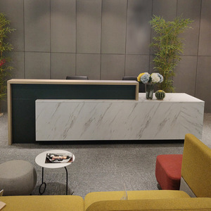 Mobilier de bureau - Bureau <span class=keywords><strong>d</strong></span>'<span class=keywords><strong>accueil</strong></span> en bois pour la réception. Convient aux hôtels, <span class=keywords><strong>banques</strong></span> et bureaux. La taille peut être personnalisée. - Product Image 3