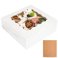 Caja personalizada para magdalenas, caja de embalaje con ventanas transparentes de plástico con su logotipo