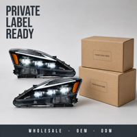 Ensemble de phares LED 12V modifiés pour Lexus IS250/IS300 2006-2012 avec 36W 4600 Lumens