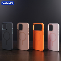 VAWI S009 Coque de téléphone magnétique en silicone liquide avec cadre métallique pour objectif, vente en gros pour iPhone 17 Pro Max, coque magnétique en silicone pour 14-17