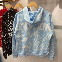 MIXED EMOTION Sweat à capuche zippé oversize en coton imprimé, style américain, vintage, décontracté urbain, pour couple