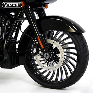 Nouvelles <span class=keywords><strong>roues</strong></span> avant VIMAS en aluminium 6061 T6 pour Electra Glide 08+ Series, kit de modernisation, noir et blanc anodisé, pour moto - Product Image 4