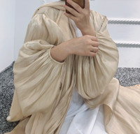 Enyami Ensembles de Couverture Musulmane Abaya Satin Brillant Élégant S-2XL Maxi Soirée Manches Longues Abayah Robes Islamiques Femmes Avec Écharpe Hijab