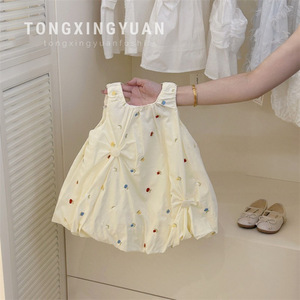 Tongxingyuan Baby Girl Sleeveless Dress Embroidered Tulip Skirt Breathable Summer Vest Dress For Girls - Product Image 1