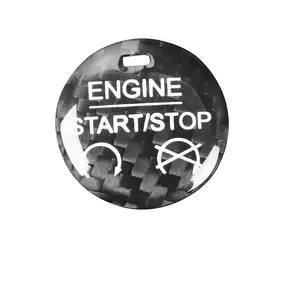 Siyah karbon Fiber motor çalıştırma durdurma düğme kapağı Trim <span class=keywords><strong>Ford</strong></span> Mustang 2015-2019 için - Product Image 1