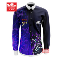 Maillot de sublimation personnalisé pour le dart avec tissu respirant à séchage rapide, impression couleur intégrale, logo d'équipe, nom personnalisé pour les joueurs