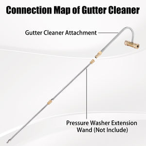Accessoire de nettoyeur de gouttière pour nettoyeur haute pression <span class=keywords><strong>Baguette</strong></span> coudée à connexion rapide de 1/4 pouces pour le nettoyage de gouttière - Product Image 3