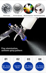 Pistola de Pulverización Profesional de Alta Calidad ABST Pro HVLP para Automóviles, Aleación de Aluminio OEM, Tanque de 600 ml, Alimentación por Gravedad, Boquilla de 1.7 mm, Alcance de Pulverización de 15-35 cm - Product Image 5