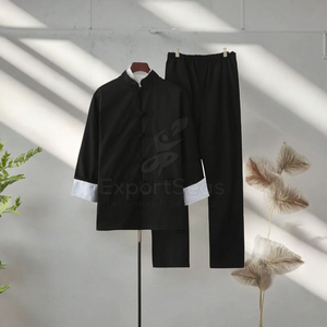 Nouvelle veste décontractée de style streetwear pour hommes, conçue par des designers de mode, 100% coton, arts martiaux, kung-fu, kimono - Product Image 3
