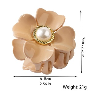 Pinzas <span class=keywords><strong>de</strong></span> Pelo con Flores Hawaianas para <span class=keywords><strong>Mujer</strong></span>, Pinzas <span class=keywords><strong>de</strong></span> Pelo con Perlas y Flores, Pinzas <span class=keywords><strong>de</strong></span> Pelo Fuertes y Antideslizantes para Cabello Fino y Grueso - Product Image 3