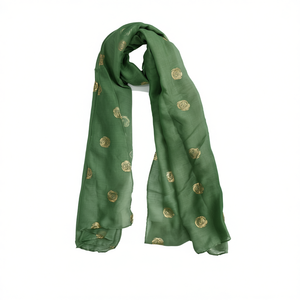 Sciarpa Lunga in Cotone 70x180cm con Stampa a Spirale in Lamina d'Oro, Accessorio di Moda - Product Image 1