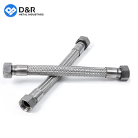 Tuyau de Douche Flexible Tressé Double en Acier Inoxydable 304/201 Haute Pression, Personnalisé, Vente en Gros Usine D&R