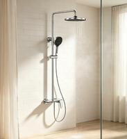 Ensemble de douche mural WEIHAO gris anthracite à pression accrue avec mitigeur en laiton pour projets hôteliers et usage domestique