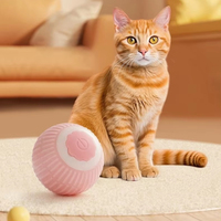 Nouveau jouet interactif pour chien en silicone écologique, balle roulante automatique électrique avec lumière LED, jouet intelligent pour chat