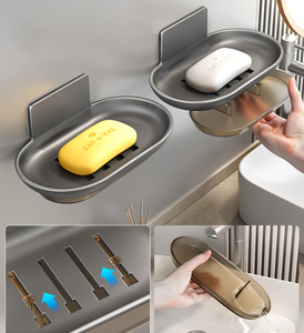 Portasapone creativo in <span class=keywords><strong>alluminio</strong></span> con vassoio di drenaggio staccabile portasapone Anti-pozzanghera montato a parete - Product Image 6