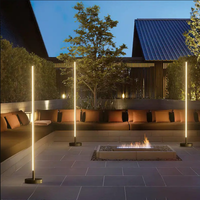 Estilo moderno al aire libre IP65 Solar LED camino jardín iluminación aluminio Solar lineal lámpara de pie nórdico minimalista lámpara de pie