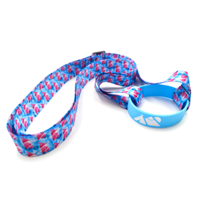 Adjustable Water Bottle Sublimation <b>Polyester</b> <b>Lanyard</b> with Custom Printed Band - Product Image 2