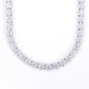 Collar de Moissanita con Corte Redondo de 7.5mm, Color EF, Personalizado por Messi Jewelry, Collar de Tenis de Oro de 10K, 14K, 18K - Product Image 6