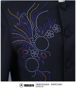 Nuovo Completo Zhongshan in Stile Cinese per <span class=keywords><strong>Uomo</strong></span>, Outfit da Esibizione per Studenti Giovani con Strass, Moda Maschile per Gruppi Corali - Product Image 6
