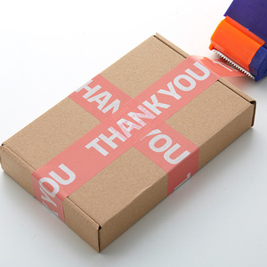 Hot Sale Heavy Duty Weiß/Pink Hintergrund Schwarz DANKE Packband Cartoon Druck band für Box Sealing - Product Image 4