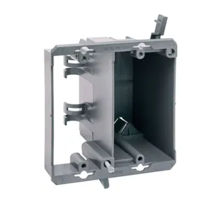 Shanghai Linksy American 18 Cu.In. Two-Gang Old Work Dual-Voltage Box Swing Brackets; V-clamps, additional tabs for cable moun