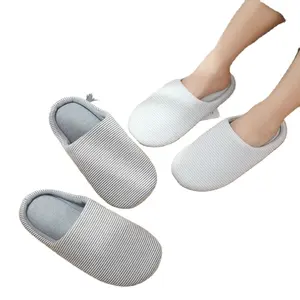 Sandal katun Jepang musim gugur, sandal katun hangat, sandal bisu sol lembut, sandal untuk dalam ruangan, Sandal lantai kayu, sandal kamar tidur pasangan, musim dingin