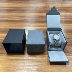 Boîtes et étuis à montres en cuir uniques et personnalisés à fente unique pour montres à quartz, boîte d'emballage de petite taille avec logo pour homme et femme - Product Image 5